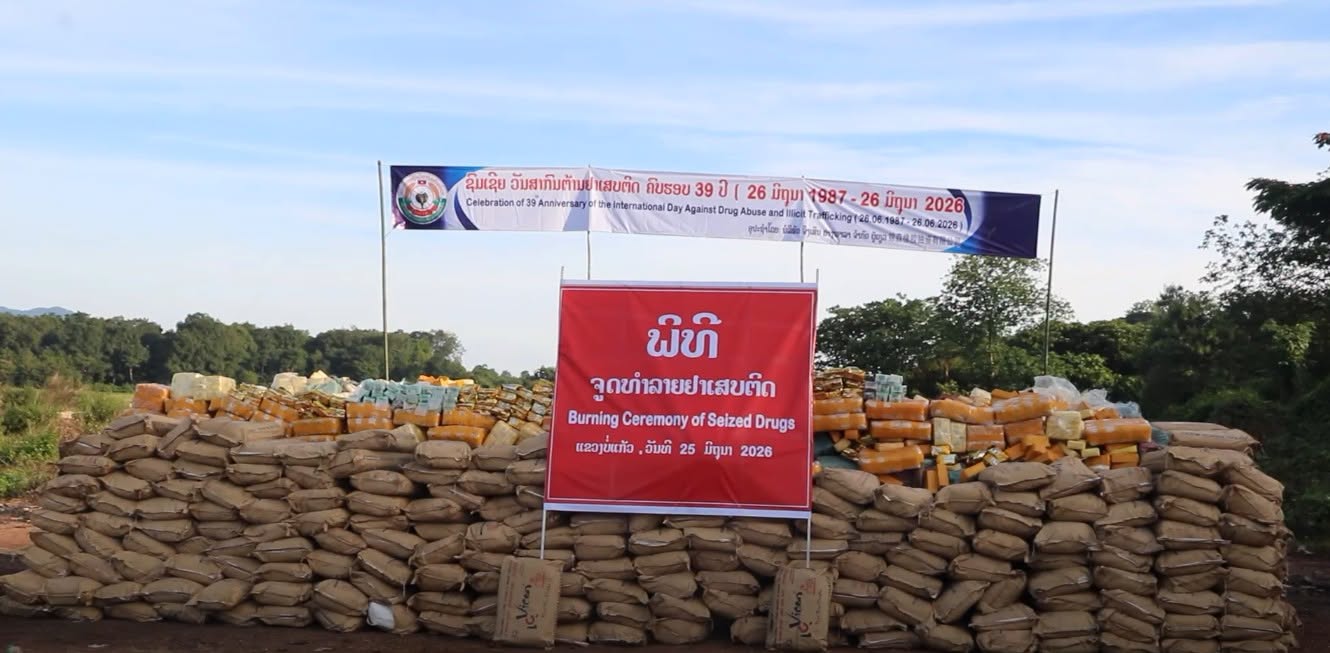 Lào tiêu hủy gần 17,4 tấn ma túy thu giữ từ nhiều vụ án