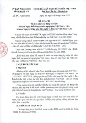 Kế hoạch tổ chức các hoạt động kỷ niệm 60 năm ngày thiết lập quan hệ ngoại giao Việt Nam - Lào, 45 năm ngày ký Hiệp ước  Hữu nghị và Hợp tác Việt Nam - Lào