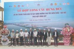 Hợp long cầu dài nhất trên cao tốc Bắc Nam nối Nghệ An- Hà Tĩnh